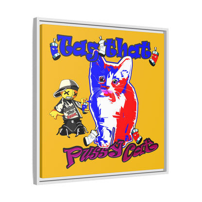 tag that - framed canvas art (yellow)