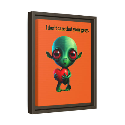 I don't care that your grey - framed canvas art (orange)
