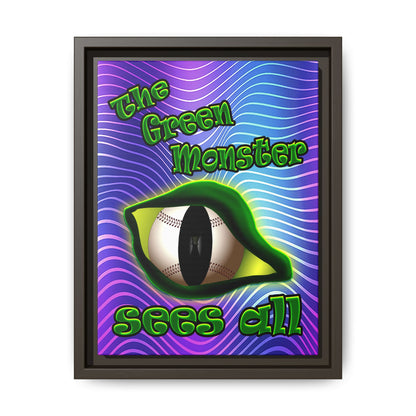 green monster - framed canvas art (purple wave)