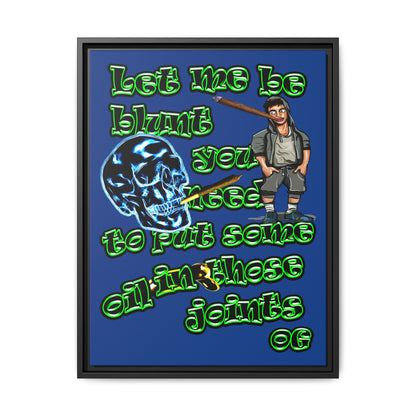 og - framed canvas art (dark blue)