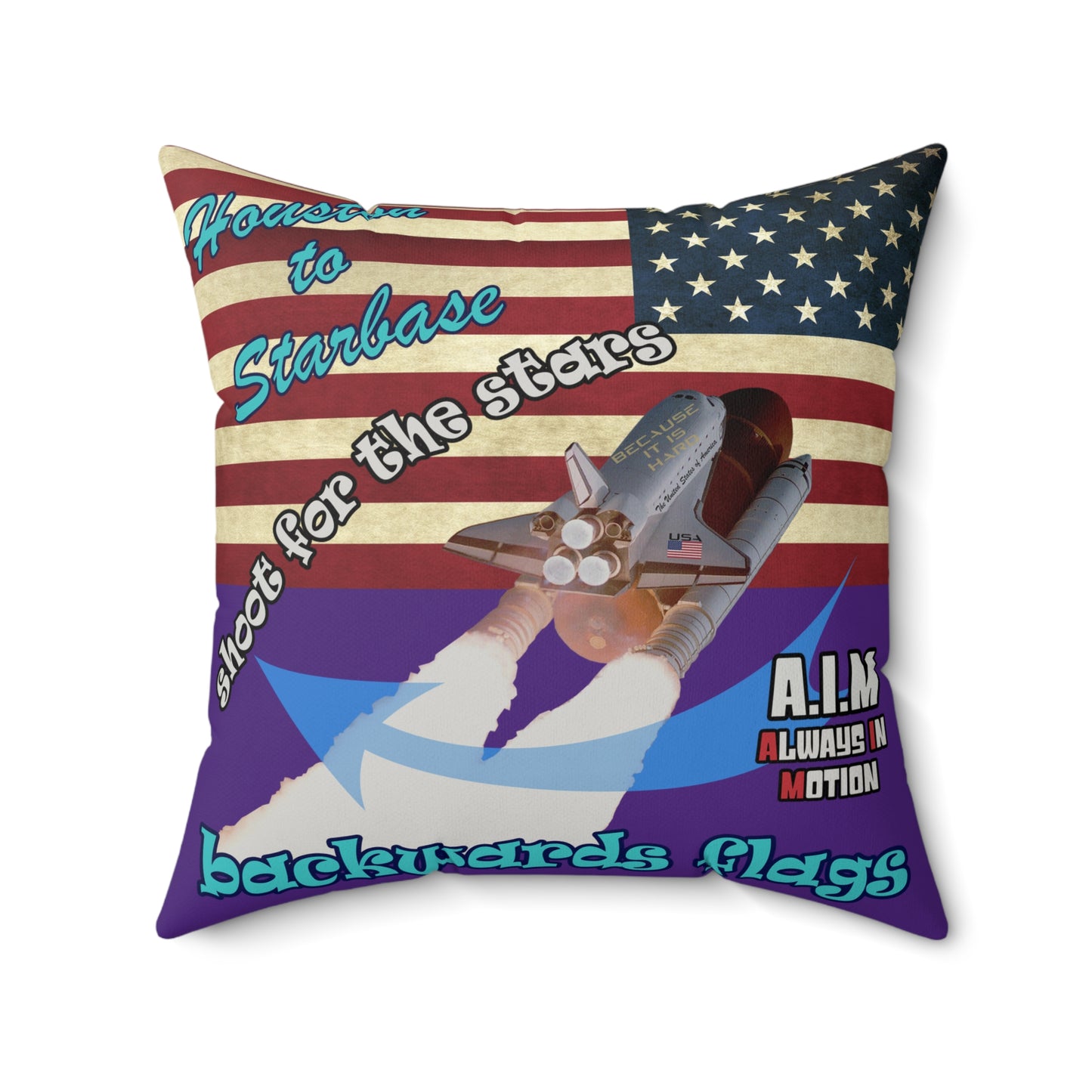 shoot for the stars - Faux Suede Square Pillow - (purple)