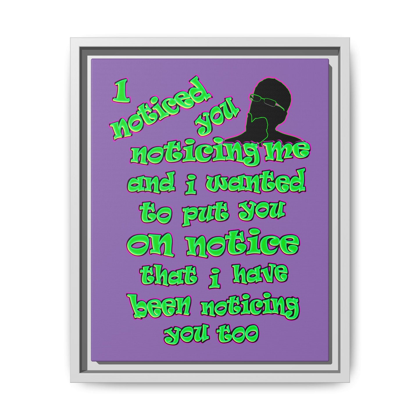 noticed you noticing - framed canvas art (light purple)