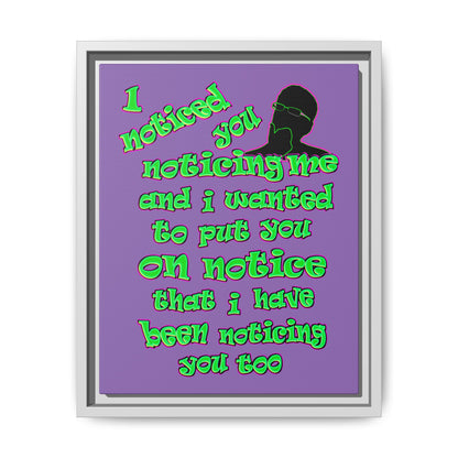 noticed you noticing - framed canvas art (light purple)