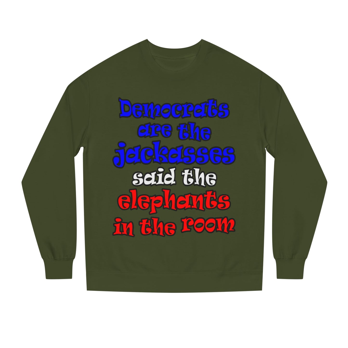 donkeys and elephants - Unisex Crew Neck Sweatshirt