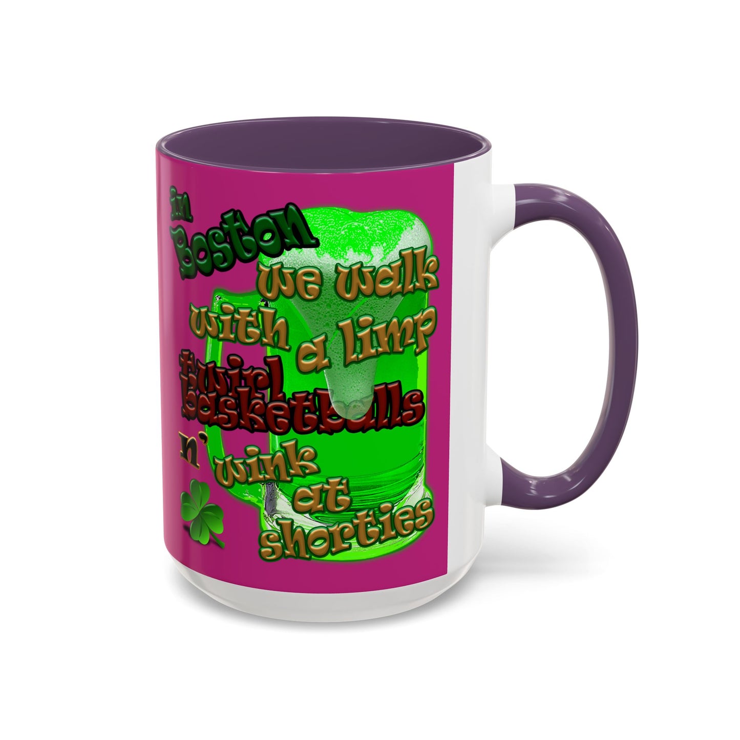 celtics logo - Accent Mug (pink)
