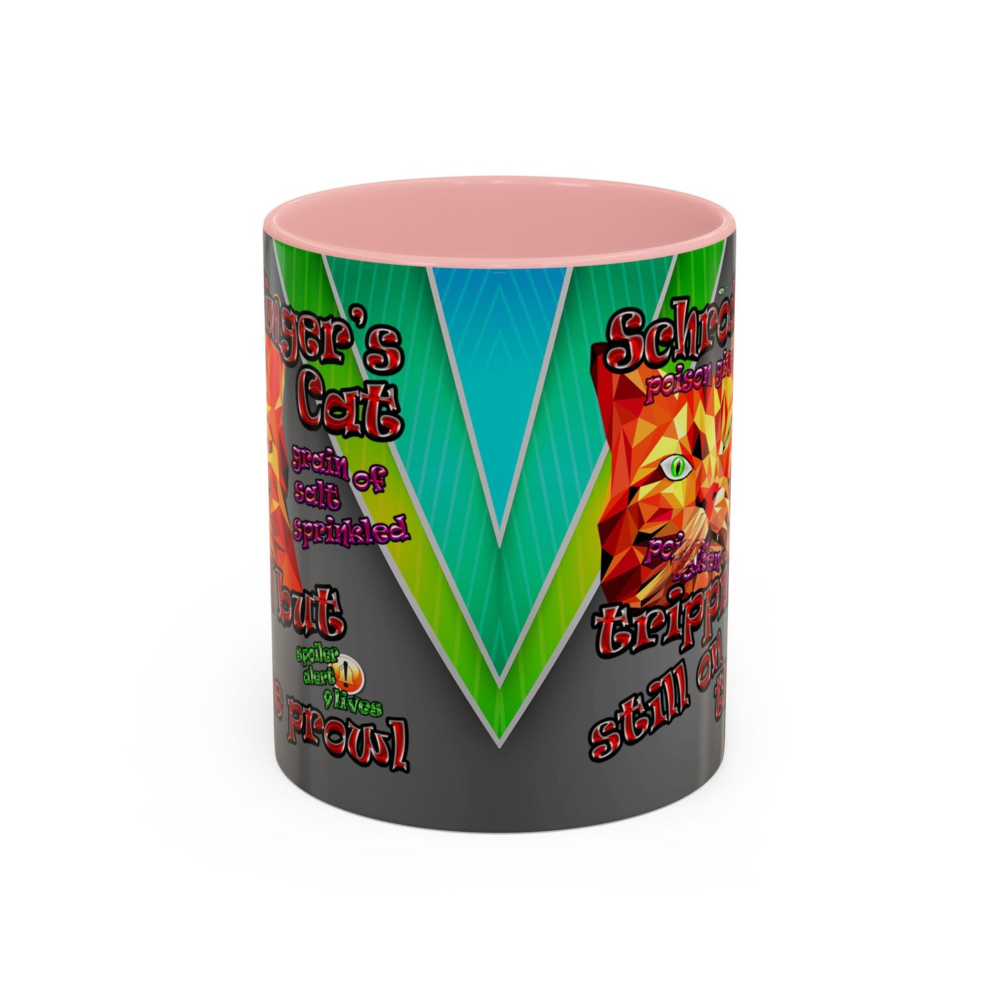 schrodinger's cat - Accent Mug (rainbow split)