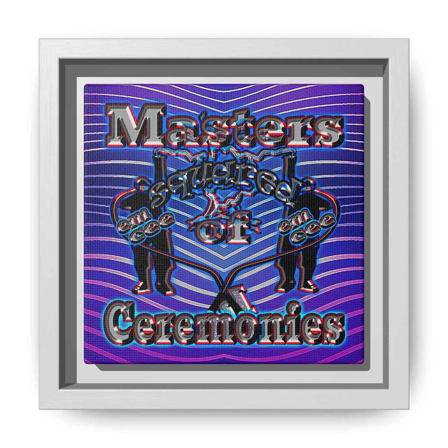 em cee squared - framed canvas art (purple wave)