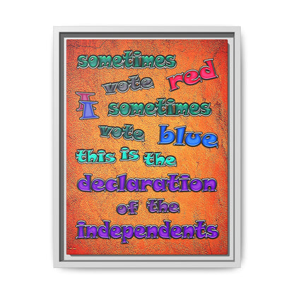 declaration of the independents - framed canvas art (burnt orange)