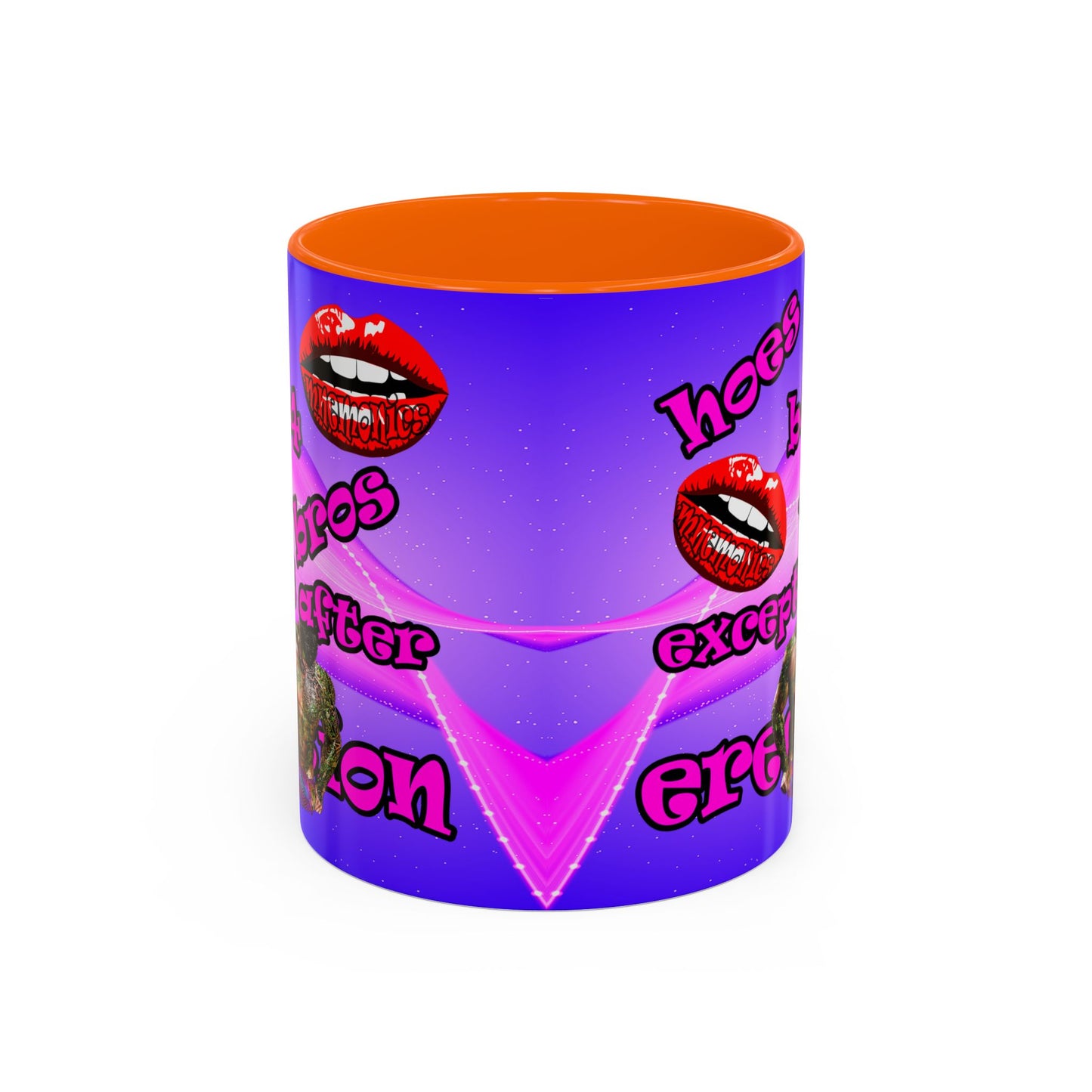 hoes b4 bros - Accent Mug (purple-pink wave)