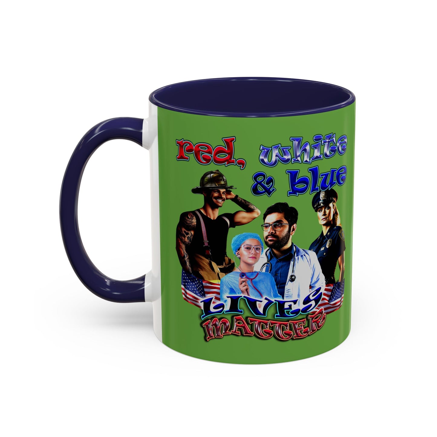 rw&b lives matter - Accent Mug (green)