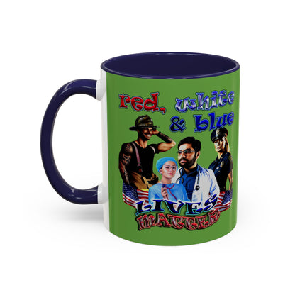 rw&b lives matter - Accent Mug (green)