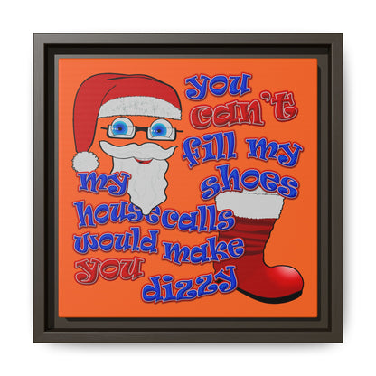 santa's shoes - framed canvas art (orange)