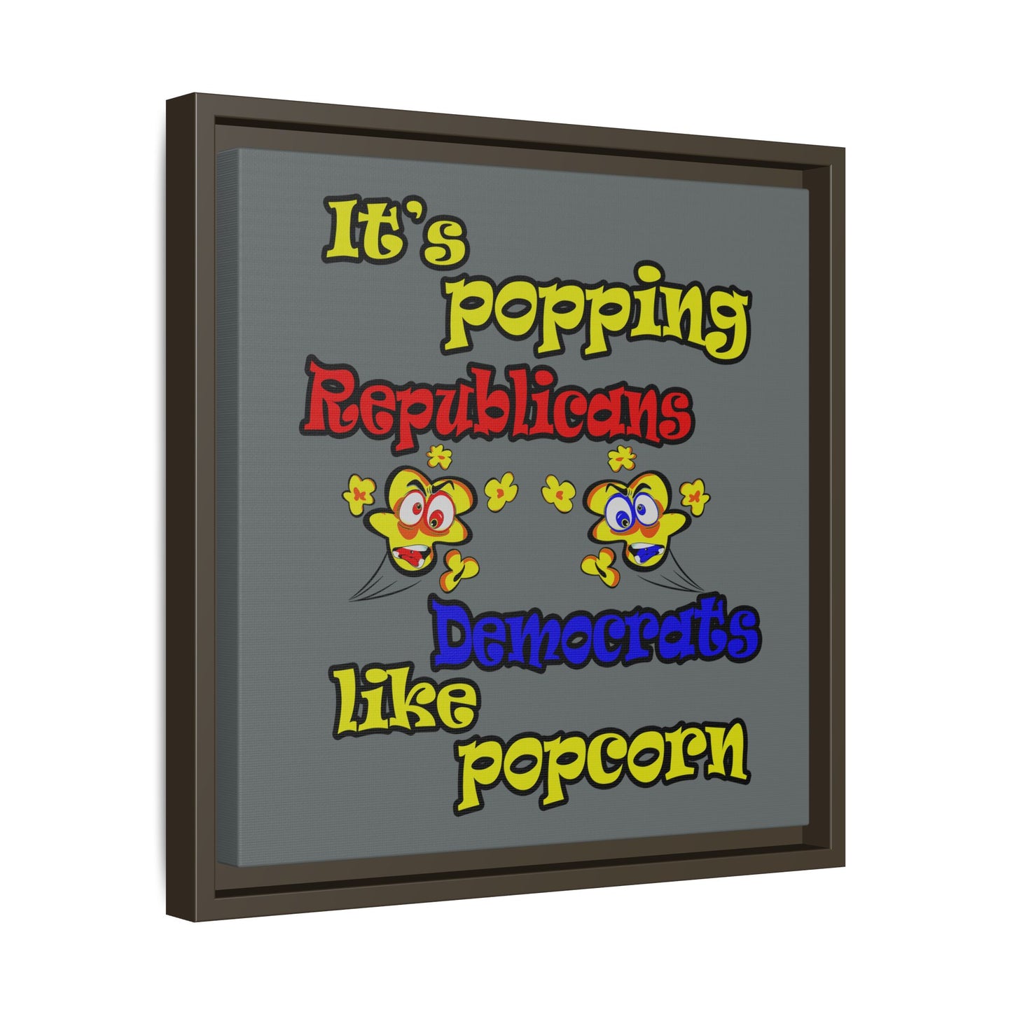 popping like popcorn - framed canvas art (dark grey)