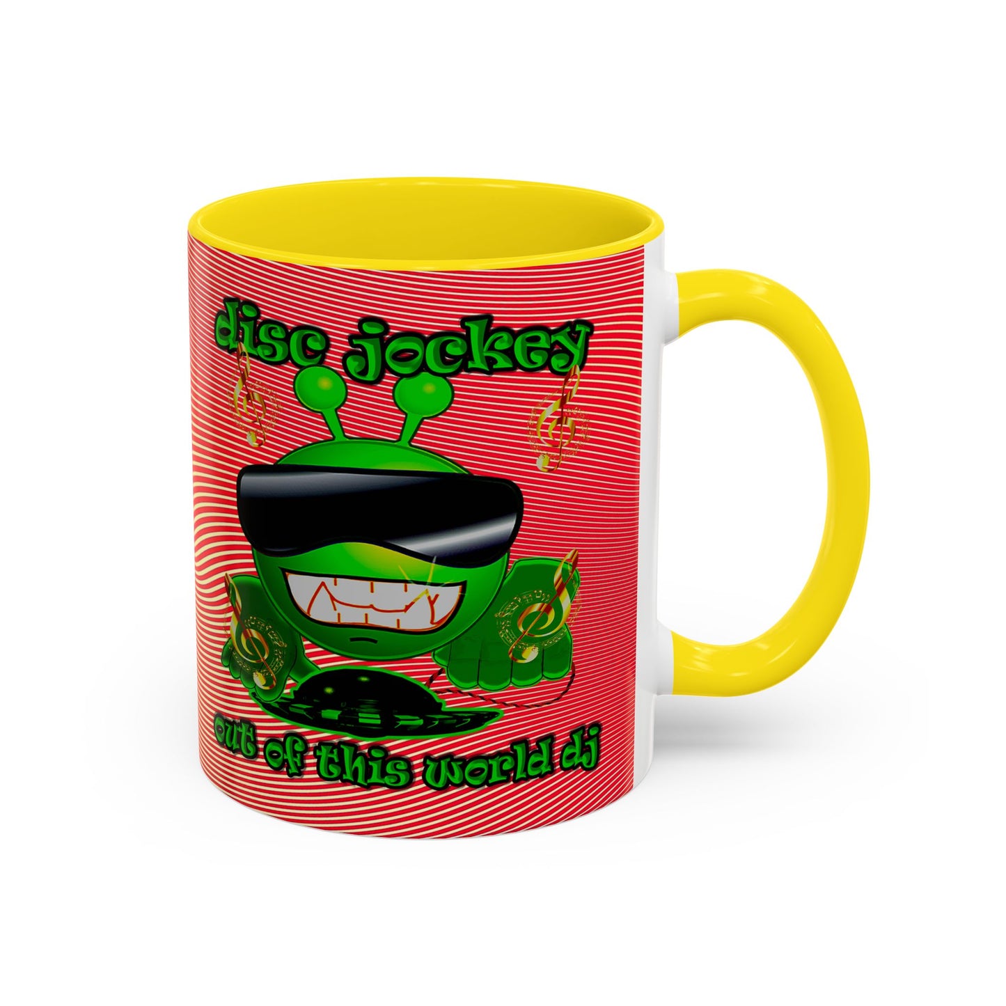 disc jockey - Accent Mug (yellow-orange wave)