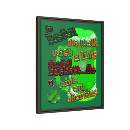 celtics logo - framed canvas art (dark green)