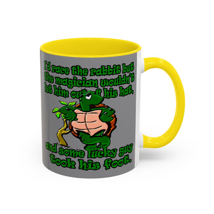 turtle race - Accent Mug (grey)