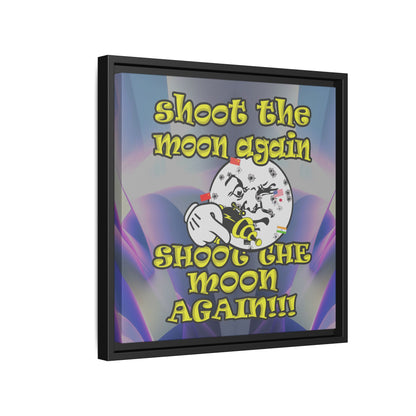 shoot the moon again - framed canvas art (grey-pink wave)