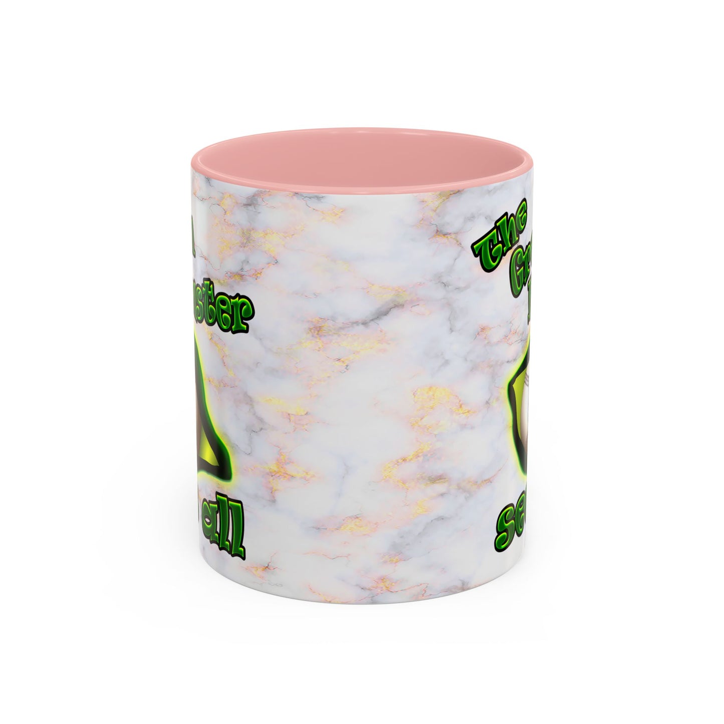 green monster - Accent Mug (white marble)
