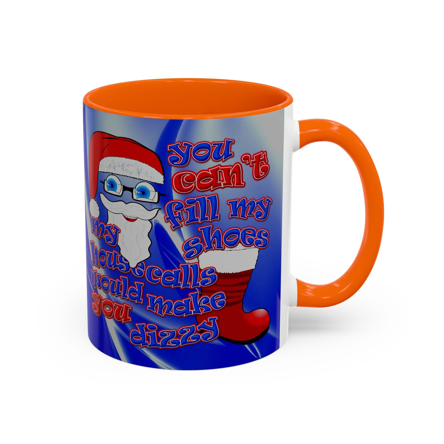 santa's shoes - Accent Mug (blue-white wave)