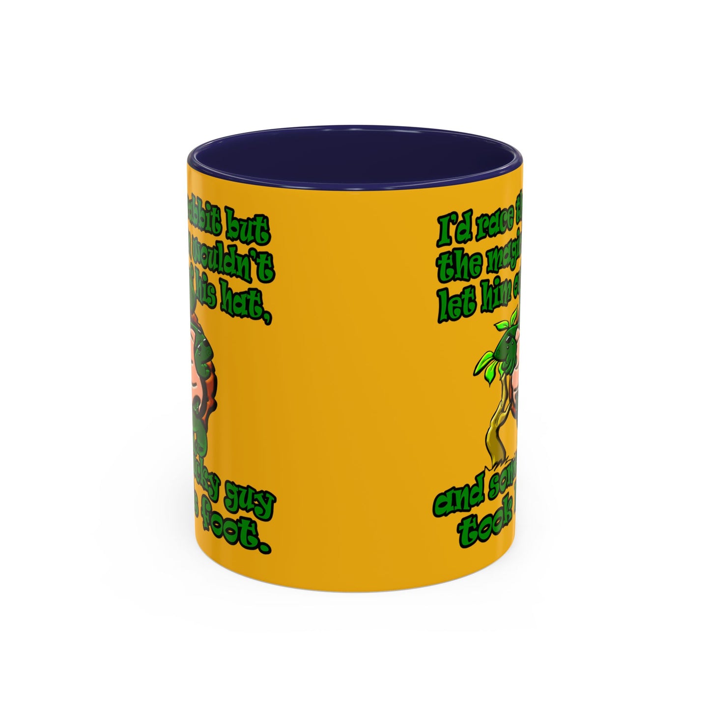 turtle race - Accent Mug (yellow)