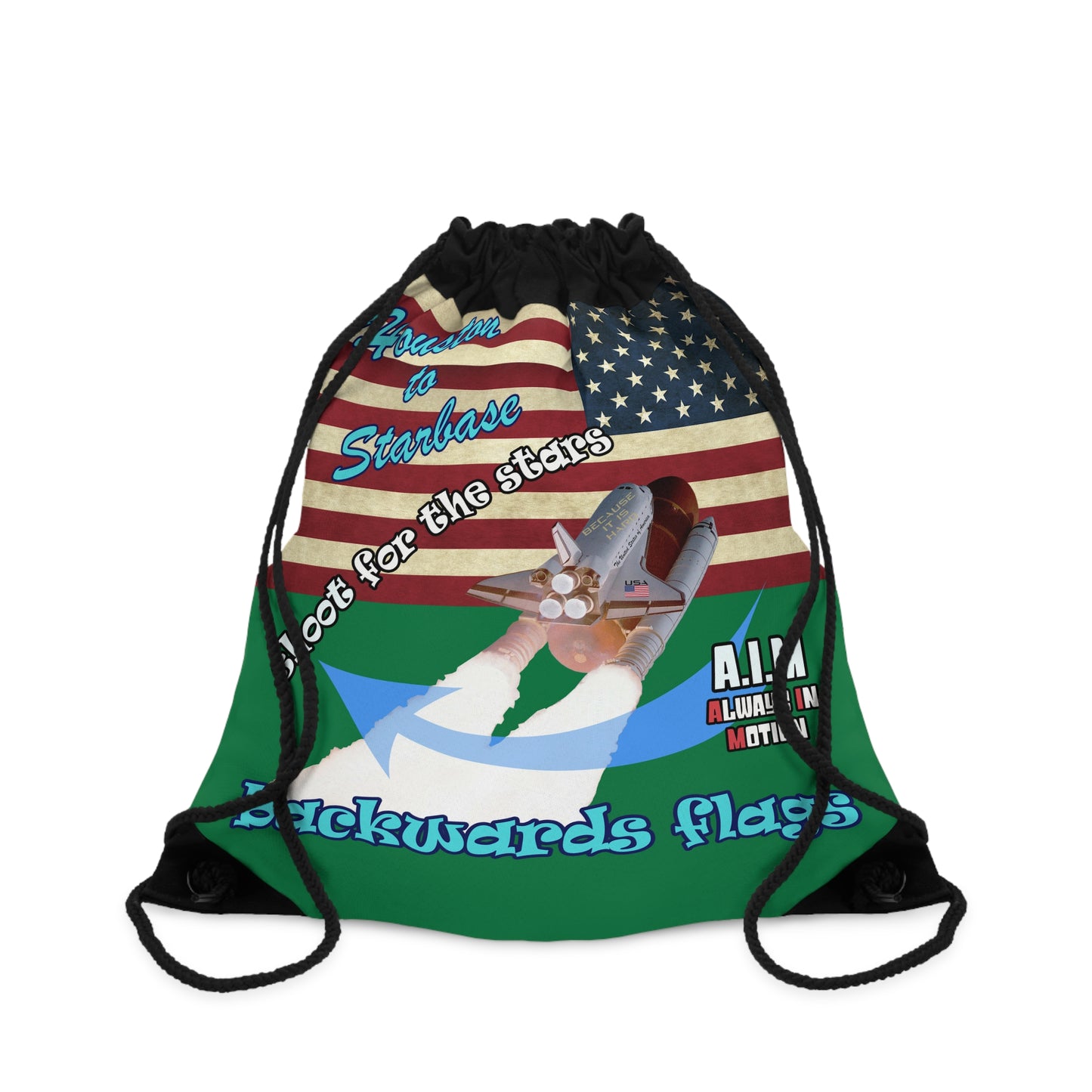 shoot for the stars - Drawstring Bag (dark green)