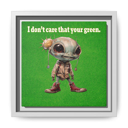 I don't care that your green - framed canvas art (green turf)