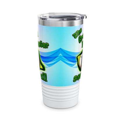 green monster - Ringneck Tumbler, 20oz (light blue-pink wave)