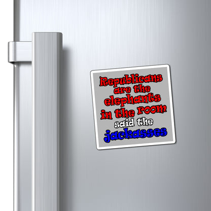 donkeys and elephants - Magnets - (light grey)
