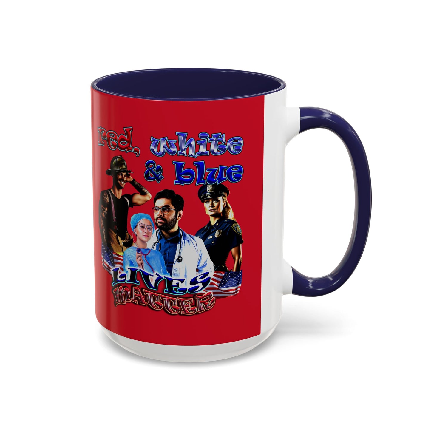 rw&b lives matter - Accent Mug (dark red)