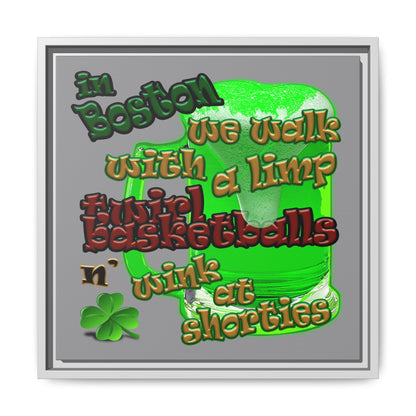 celtics logo - framed canvas art (grey)