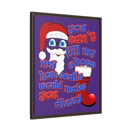 santa's shoes - framed canvas art (purple)