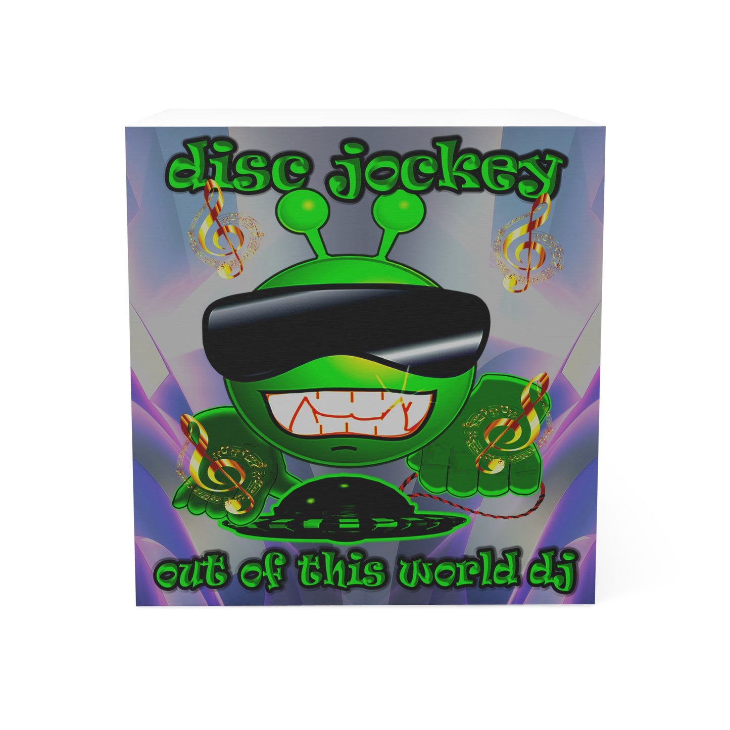 disc jockey - note cube (grey-pink wave)