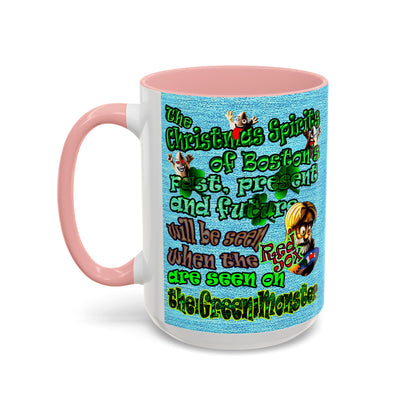 christmas spirits of boston - Accent Mug (faded blue)