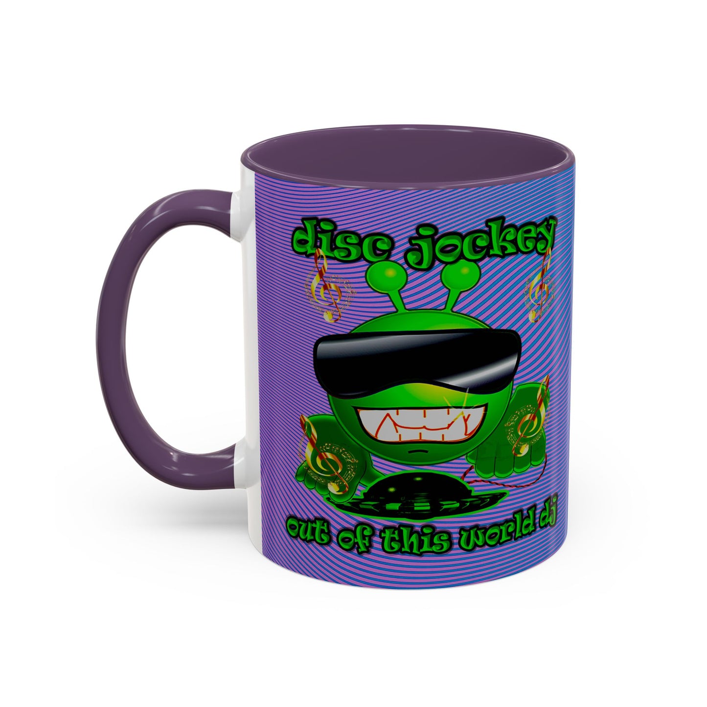 disc jockey - Accent Mug (light blue-purple wave)