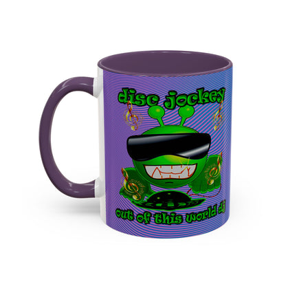 disc jockey - Accent Mug (light blue-purple wave)