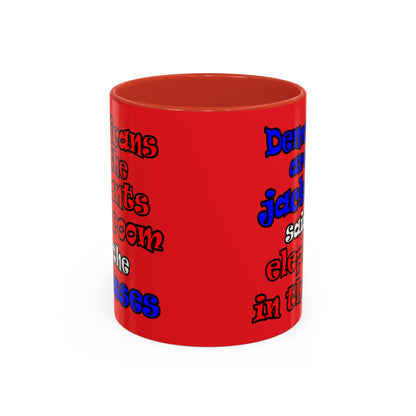 donkeys and elephants - Accent Mug (red)