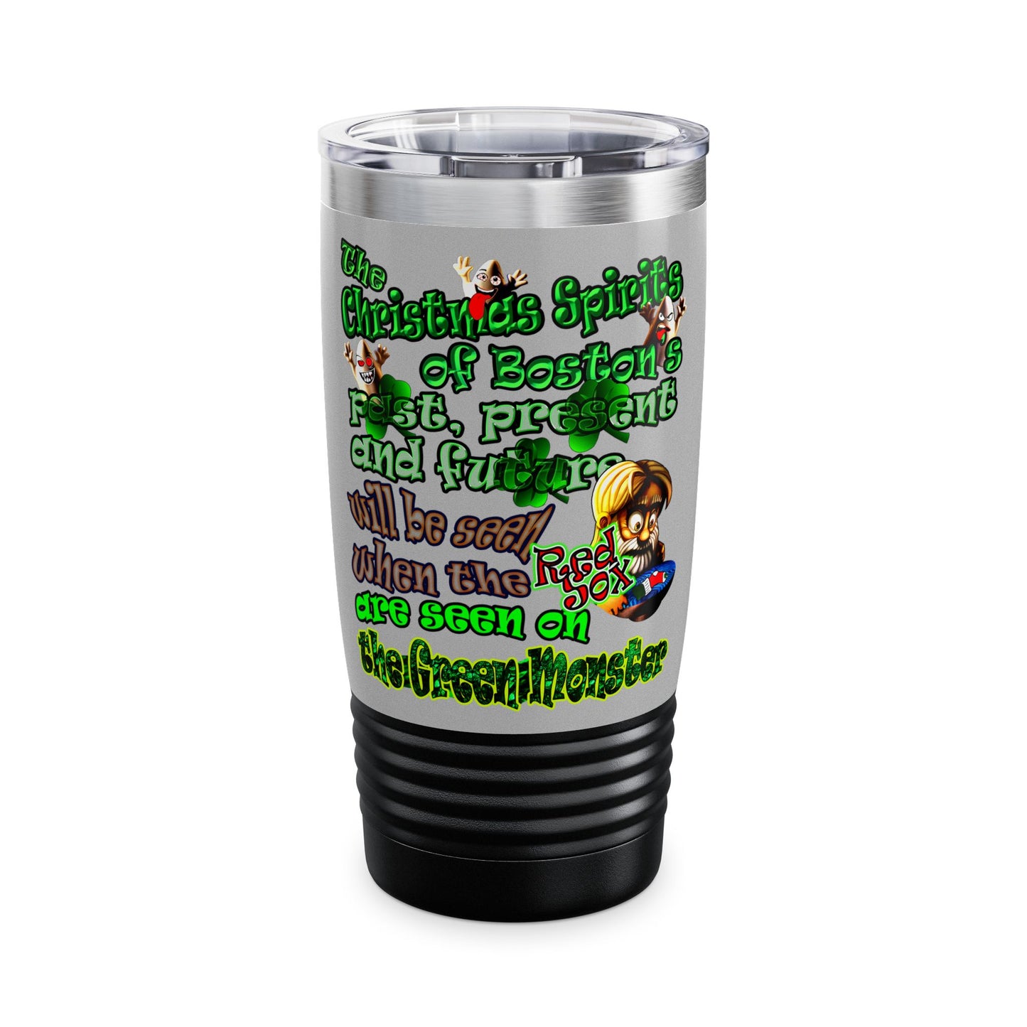 christmas spirits of boston - Ringneck Tumbler, 20oz (light grey)
