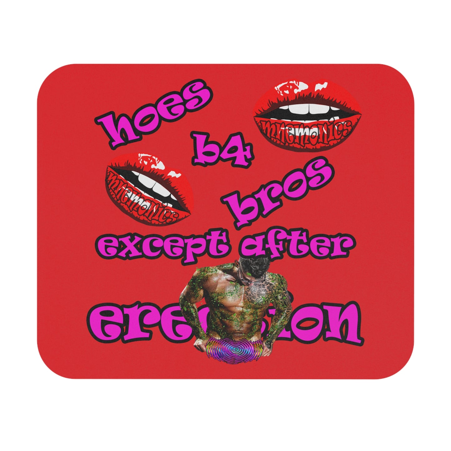 hoes b4 bros - Mouse Pad (Rectangle) (red)