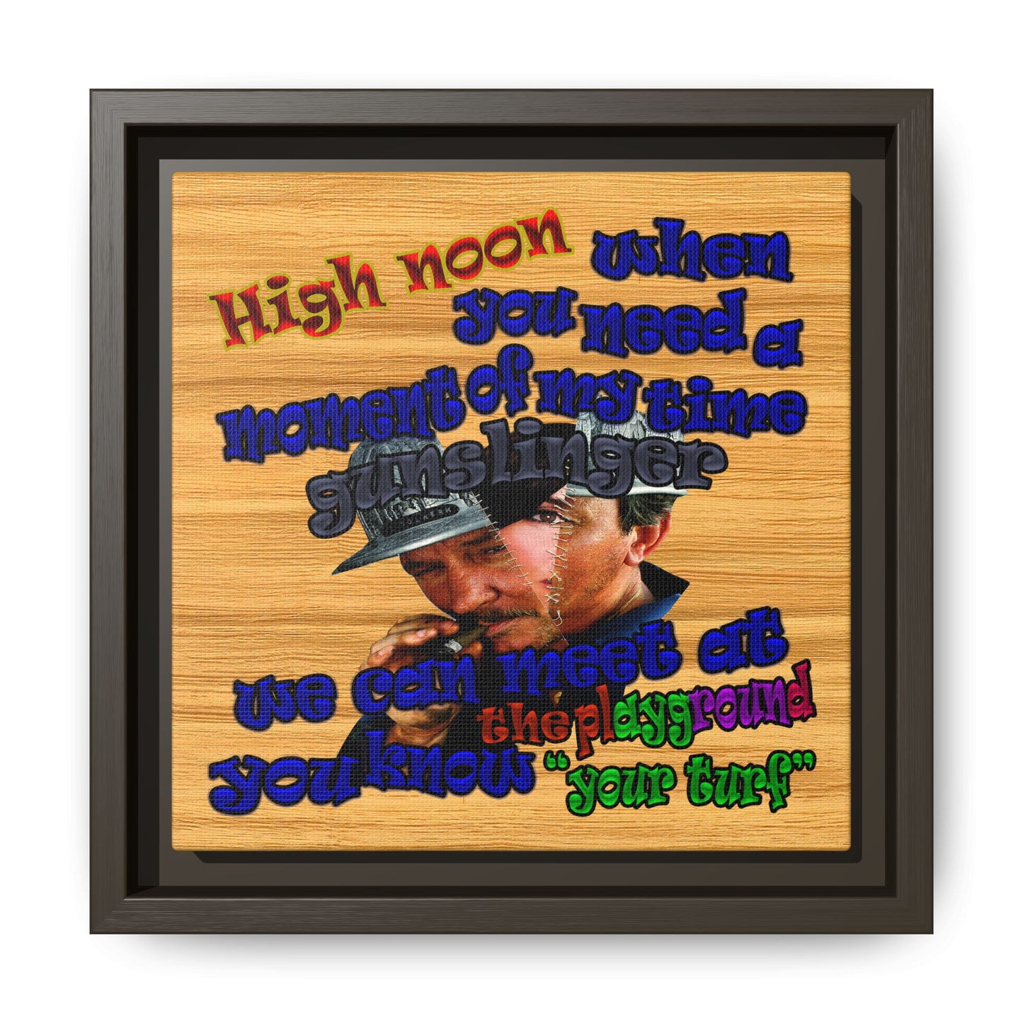 high noon - framed canvas art (butterscotch wood finish)