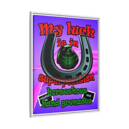 my luck - framed canvas art (purple-pink wave)