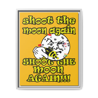 shoot the moon again - framed canvas art (yellow)