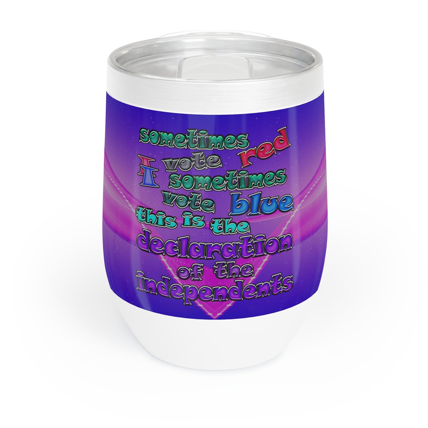 declaration of the independents - Chill Wine Tumbler (purple-pink wave)