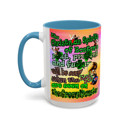 christmas spirits of boston - Accent Mug (color blur)