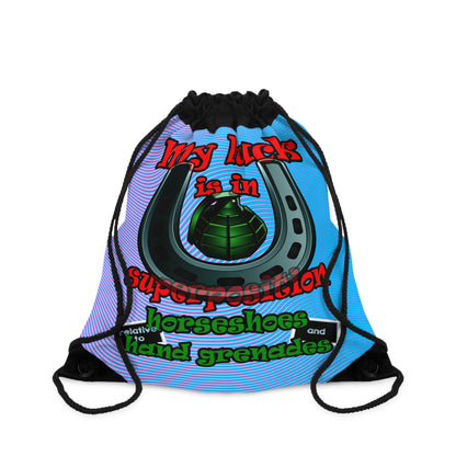 my luck - Drawstring Bag (light blue-purple wave)