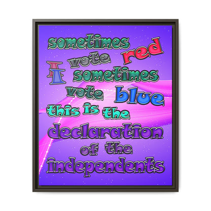 declaration of the independents - framed canvas art (purple-pink wave)