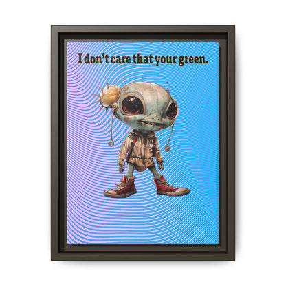 I don't care that your green - framed canvas art (light blue-purple wave)