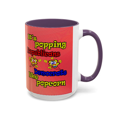 popping like popcorn - Accent Mug (yellow-orange wave)