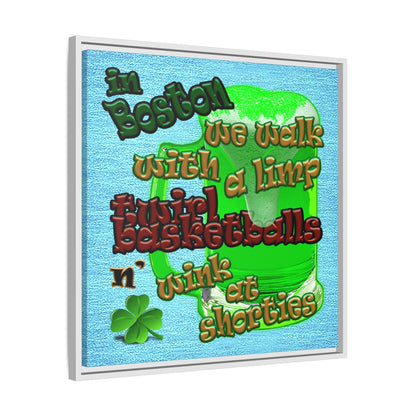 celtics logo - framed canvas art (faded blue)