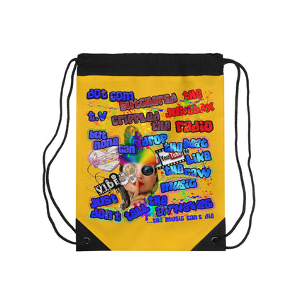 drop the beat - Drawstring Bag (yellow)