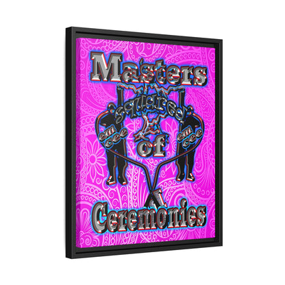em cee squared - framed canvas art (pink swirl)